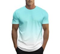 Generisch 2026 Oversized T Shirt Uomo Estate T Shirt Girocollo Manica Corta Con City Print Basic Shirts Uomo Casual Magliette Sportive 2025, Azzurro, S