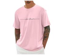 Generisch 2026 Oversized T Shirt Uomo Estate T Shirt Girocollo Manica Corta Con City Print Basic Shirts Uomo Casual Magliette Sportive 2025, Colore: rosa., 3XL