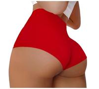 Generisch 2026 Pantaloncini corti da donna da yoga booty Butt Lifting Scrunch Shorts High Training Gym Active Hot Pants, Colore: rosso, XL