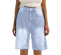 Generisch 2026 - Pantaloncini in jeans da donna, lunghezza media, design a 5 tasche, Bu2, S