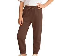 Generisch 2026 - Pantaloni da jogging per ragazzi e adolescenti, in pile, felpati, con tasche, comodi, casual, abbigliamento sportivo, autunno inverno, caffè, 7-8 Anni