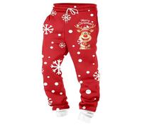 Generisch 2026, pantaloni per il tempo libero, comodi e caldi con percentuale elastica per l'uso quotidiano, attività all'aperto nella stagione fredda, Colore: rosso, XL