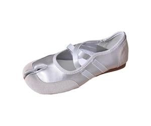 Generisch 2026 Pantofole alla moda, comode in tinta unita con punta divisa, ideali per l'uso quotidiano, argento, 35 EU