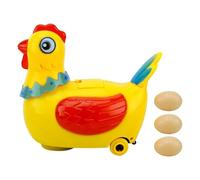 Generisch 2026 Pollo musicale automatico depone le uova con battente d'ala realistico, divertente suono a sorpresa per intrattenimento (giallo, 16 cm)
