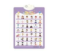 Generisch 2026 Quadro da parete interattivo per bambini: poster educativo in inglese spagnolo con canzoni, lettere, numeri, vocabolari animali accompagnamento pianoforte adatto per bambini. (B, 41,5 x