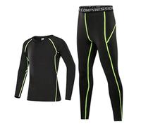 Generisch 2026 - Ragazzi Ragazzi Ragazze Base Layer Athletic Compressione Leggings e Camicie Set Intimo Termico Collant Tuta 152, verde, 26.00