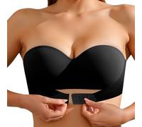 Generisch 2026 Reggiseno da donna sottile senza cuciture con supporto morbido, petto grande, coppa piccola semi-solida, traspirante, Nero , 38