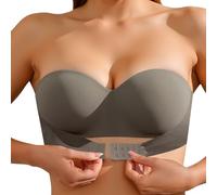 Generisch 2026 Reggiseno da donna sottile senza cuciture con supporto morbido, petto grande, coppa piccola semi-solida, traspirante, caffè, 44