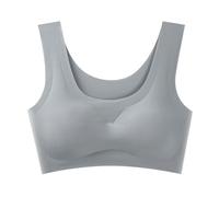 Generisch 2026 - Reggiseno in seta ultra sottile per donne, comodo, bellezza, schiena, yoga, palestra, corsa, reggiseno da allenamento con cuscinetti rimovibili, leggero Il mio ordine, grigio., L
