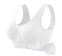 Generisch 2026 - Reggiseno sportivo confortevole da donna, senza cuciture, senza fili, traspirante, reggiseno yoga, sonno, allenamento, corsa Il mio ordine, bianco, 3XL