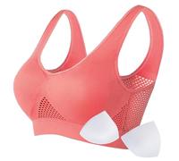 Generisch 2026 - Reggiseno sportivo confortevole da donna, senza cuciture, senza fili, traspirante, reggiseno yoga, sonno, allenamento, corsa Il mio ordine, Rosso anguria., L
