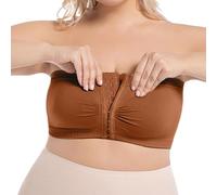 Generisch 2026 - Reggiseno versatile senza spalline con chiusura frontale per comfort nella vita di tutti i giorni nel tempo libero a fascia Top, marrone, XL