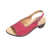 Generisch 2026 Sandali da donna alla moda tinta unita - comode scarpe casual per attività all'aperto, costruzione del tacco a cuneo in look bohémien, Rosso anguria., 42 EU