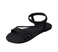 Generisch 2026 Sandali estivi piatti con cinghie in stile bohémien - Pantofole casual come comode scarpe da spiaggia, perfette per tutti i giorni e le vacanze, look retrò, Nero , 37 EU