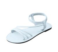 Generisch 2026 Sandali estivi piatti con cinghie in stile bohémien - Pantofole casual come comode scarpe da spiaggia, perfette per tutti i giorni e le vacanze, look retrò, Blu, 43 EU