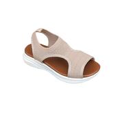 Generisch 2026 Sandali ortopedici da donna - comodi sandali estivi da spiaggia a maglia traspiranti Slingback Outdoor sandali estivi sandali sportivi sandali romani scarpe casual, 1 kaki., 40 EU