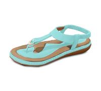 Generisch 2026 Sandali slip on comodi e casual da donna, traspiranti, scarpe da spiaggia piatte per tutti i giorni, primavera, estate, autunno, Celeste., 39 EU Larga