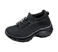 Generisch 2026 Scarpe Casual Da Donna Con Tacco A Zeppa Suole Spesse Scarpe Sportive Comode Come Scarpe Dondolo Alla Moda Per Comfort Quotidiano, Nero , 43 EU