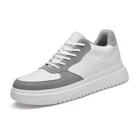 Generisch 2026 scarpe con rialzi da uomo, 6/8/10 cm, unisex, regolabile in altezza, scarpe casual con rialzi, scarpe da ginnastica antiscivolo e traspiranti eleganti pelle laccata da uomo, grigio., 37