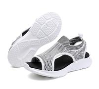 Generisch 2026 Scarpe da donna traspiranti di grandi dimensioni per la primavera: sandali eleganti alla moda con tacco intrecciato per infilarsi dentro comodi sandali per il tempo libero., bianco, 37