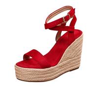 Generisch 2026 Scarpe da spiaggia da donna con supporto per arco plantare - sandali eleganti per il tempo libero con cinturino alla caviglia, arioso per le strade estive, Colore: rosso, 36 EU