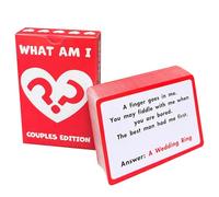 Generisch 2026 Scatena il divertimento con il gioco di carte interattivo "What Am I", il gioco perfetto per feste (rosso, taglia unica)