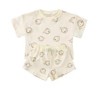 Generisch 2026 - Set di 2 pezzi per neonati, pantaloncini con stampa dolce, giallo., 7-8 Anni