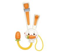 Generisch 2026 Simpatico soffione doccia per bambini con motivo coniglietto per vasca da bagno doccia (arancione, 23,5 cm)