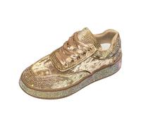 Generisch 2026 Sneaker scintillanti con plateau per scarpe alla moda, casual e sportive, comode per camminare, ideali da infilarsi nella vita di tutti i giorni., gold, 38 EU