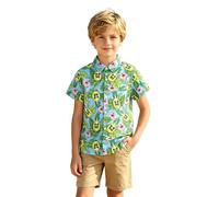Generisch 2026 Una camicia elegante con abbottonatura e stampa giocosa. Una maglietta leggera e giovanile per ragazzi, perfetta per l'uso quotidiano a scuola., Altro., 9-10 Anni
