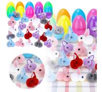 Generisch 2026 uova ripiene di coniglietti pasquali: 24 simpatici riempitivi pasquali colorati per la festa di Pasqua degli adolescenti (viola, 8 cm)