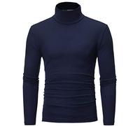 Generisch 2026 - Vestibilità elasticizzata verso il basso sottile zaino lungo camicetta tinta unita da uomo in top con le nostre maniche Camicia marrone chiaro da uomo, Blu marino, L