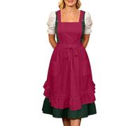 Generisch 2026, vestito alla moda in tinta unita con grembiule con lacci, abito da donna, costume tradizionale ispirato alla storia, vestibilità aderente (taglia unica)