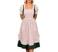 Generisch 2026, vestito alla moda in tinta unita con grembiule con lacci, abito da donna, costume tradizionale ispirato alla storia, vestibilità fissa (Altro-c, taglia unica)