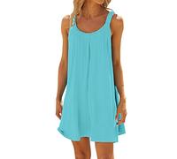 Generisch 2026 - Vestito da spiaggia da donna, bikini, copertura, casual, vacanza, abiti corti estivi titolari ceneri abito da donna, Blu, M