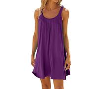 Generisch 2026 - Vestito da spiaggia da donna, bikini, copertura, casual, vacanza, abiti corti estivi titolari ceneri abito da donna, Lilla, XL