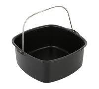 Generisch 22 x 22 x 7 cm, stampo quadrato per friggitrice ad aria calda, in acciaio di alluminio, antiaderente, multifunzione, resistente alle alte temperature
