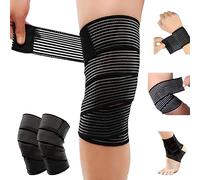 Generisch 2er 200CM Benda per Coscia, Klettband ad Alta Elasticità Benda a Compressione per Forza Sportiva Benda per Ginocchio Gambe Fascia di Fissaggio per Braccio, Gomito, Polpaccio, Mano, Caviglia
