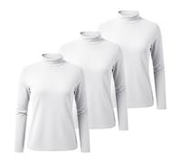 Generisch 3 pezzi maglietta termica da donna a maniche lunghe con collo alto, top termico invernale, sottogiacca a collo alto, maglietta termica calda, sottoveste termica, maglietta termica elegante