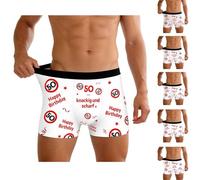 Generisch 30-60° compleanno, uomo, 18° compleanno, ragazzo, regalo di compleanno per uomini, boxer e cravatta, design rosso e bianco con cartelli stradali e frasi divertenti, regali divertenti per