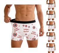 Generisch 30-60° compleanno, uomo, 18° compleanno, ragazzo, regalo di compleanno per uomini, boxer e cravatta, design rosso e bianco con cartelli stradali e frasi divertenti, regali divertenti per
