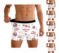 Generisch 30-60° compleanno, uomo, 18° compleanno, ragazzo, regalo di compleanno per uomini, boxer e cravatta, design rosso e bianco con cartelli stradali e frasi divertenti, regali divertenti per
