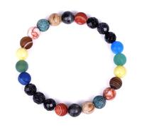 Generisch 4 Rhodonite naturale di San Valentino argento anelli gemma yoga perline bracciale forma donna uomo gioielli cerchio perline naturale gioielli, Taglia unica, Vetro