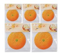 Generisch 5 blocchi per appunti adesivi divertenti, a forma di arancione, 8 cm, per ufficio, scuola, aula, college, università, casa, coppie, amici, compagni di classe