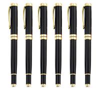 Generisch 5 penne a sfera di lusso in metallo, design nero e oro, scrittura morbida, durevole, per ufficio e lavoro, idea regalo, 14 cm x 1,2 cm, 36,4 g, finitura elegante
