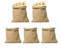 Generisch 5 sacchetti di iuta per verdure, 40 x 60 cm, traspiranti, per la conservazione degli alimenti, per chicchi di caffè, cucina quotidiana, fattoria, casa, mercato