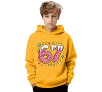 Generisch 6 7 meme Felpa con cappuccio unisex per bambini, oversize, con stampa, Harajuku Y2K, a maniche lunghe, 67, casual, tinta unita, da jogging, per ragazze e ragazzi, 01-giallo, 5-6 Jahre
