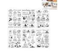 Generisch 6 tatuaggi a candela di Natale, per candele, per Natale, per candele, fai da te, per l'Avvento, la tavola e l'inverno