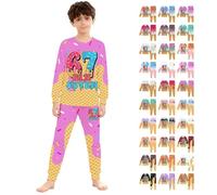 Generisch 67 meme - Maglione natalizio per bambini, in due pezzi, con stampa gelato, per adolescenti, per l'inverno, caldo, in pile, casual, unisex, regalo di Natale, Viola chiaro-9, 8-9 Jahre