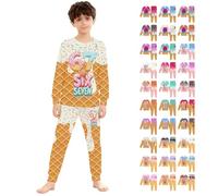 Generisch 67 meme - Maglione natalizio per bambini, in due pezzi, con stampa gelato, per adolescenti, per l'inverno, caldo, in pile, casual, unisex, regalo di Natale, Bianco: 3, 8-9 Jahre